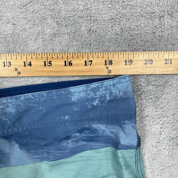 Salt Life SLX-QD Boardshorts Men 38 Blue Green Vapor Stretch Swimwear Drawstring - Picture 8 of 11